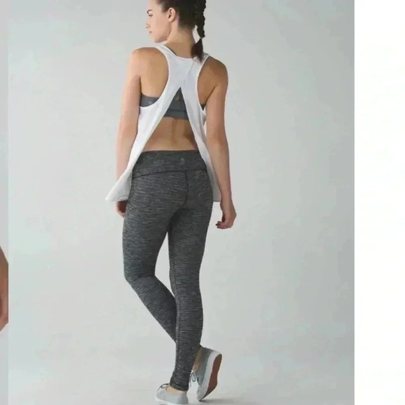 LULULEMON WUNDER UNDER III LOW RISE 28” LEGGINGS COCO PIQUE BLACK WHITE … - Picture 2 of 7